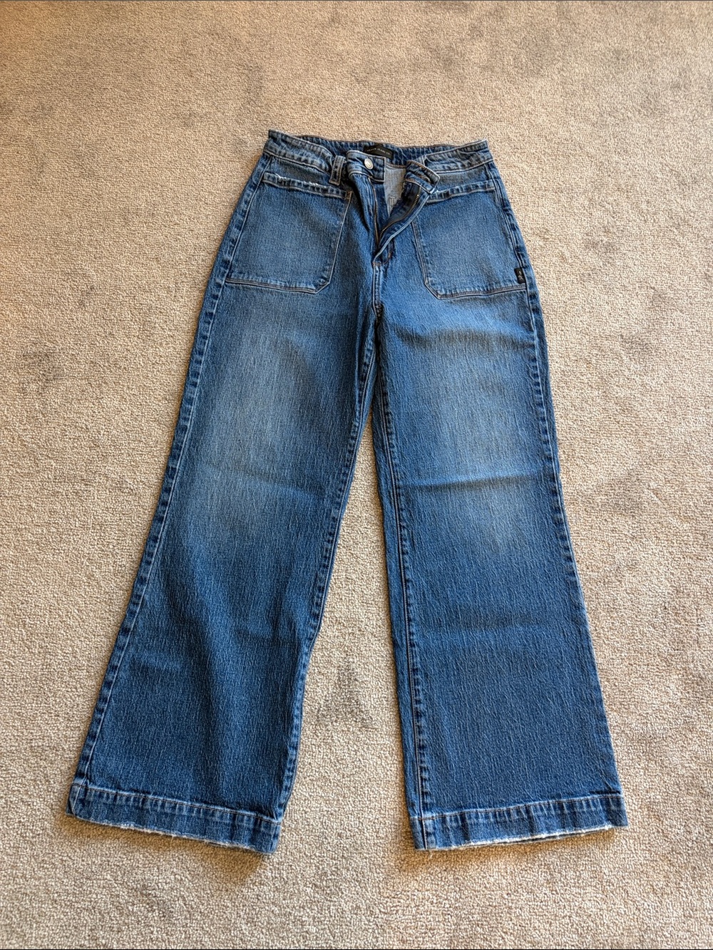 Silver Jeans Wide-Leg Denim in Medium Blue Wash